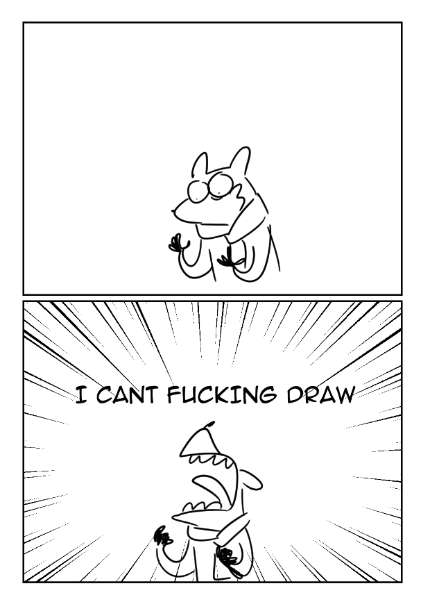 I should really use CSP for comic paneling but I dont like how they make the layer management so complicated 
