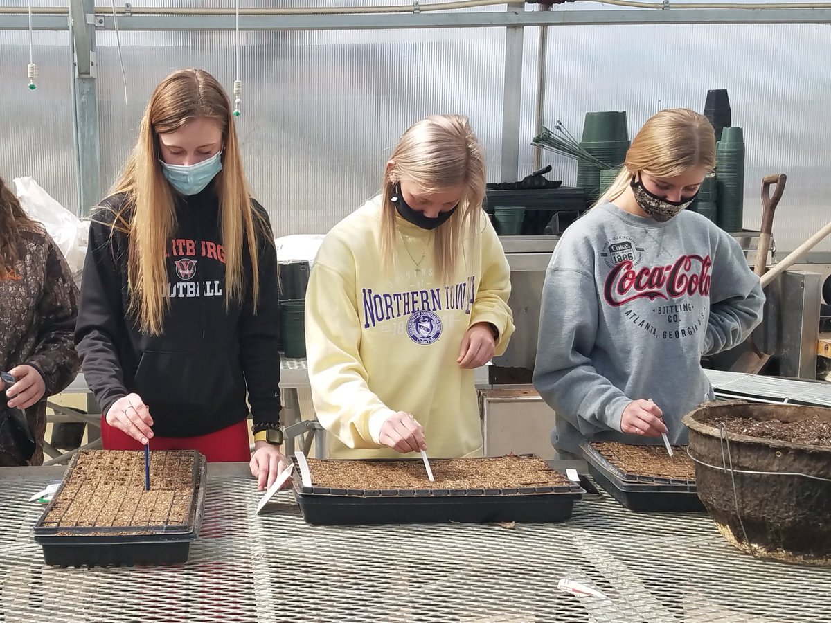 Horticulture students are busy planting! We're enjoying our greenhouse time!