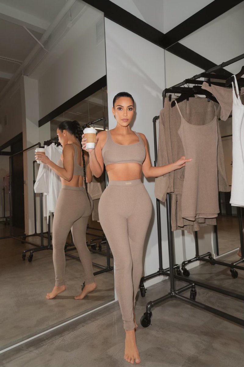 SKIMS on X: .@KimKardashian wears the Terry Bralette and Terry Legging in  Desert — super soft and absorbent essentials to upgrade your every day.  Shop Terry now in 2 colors and in