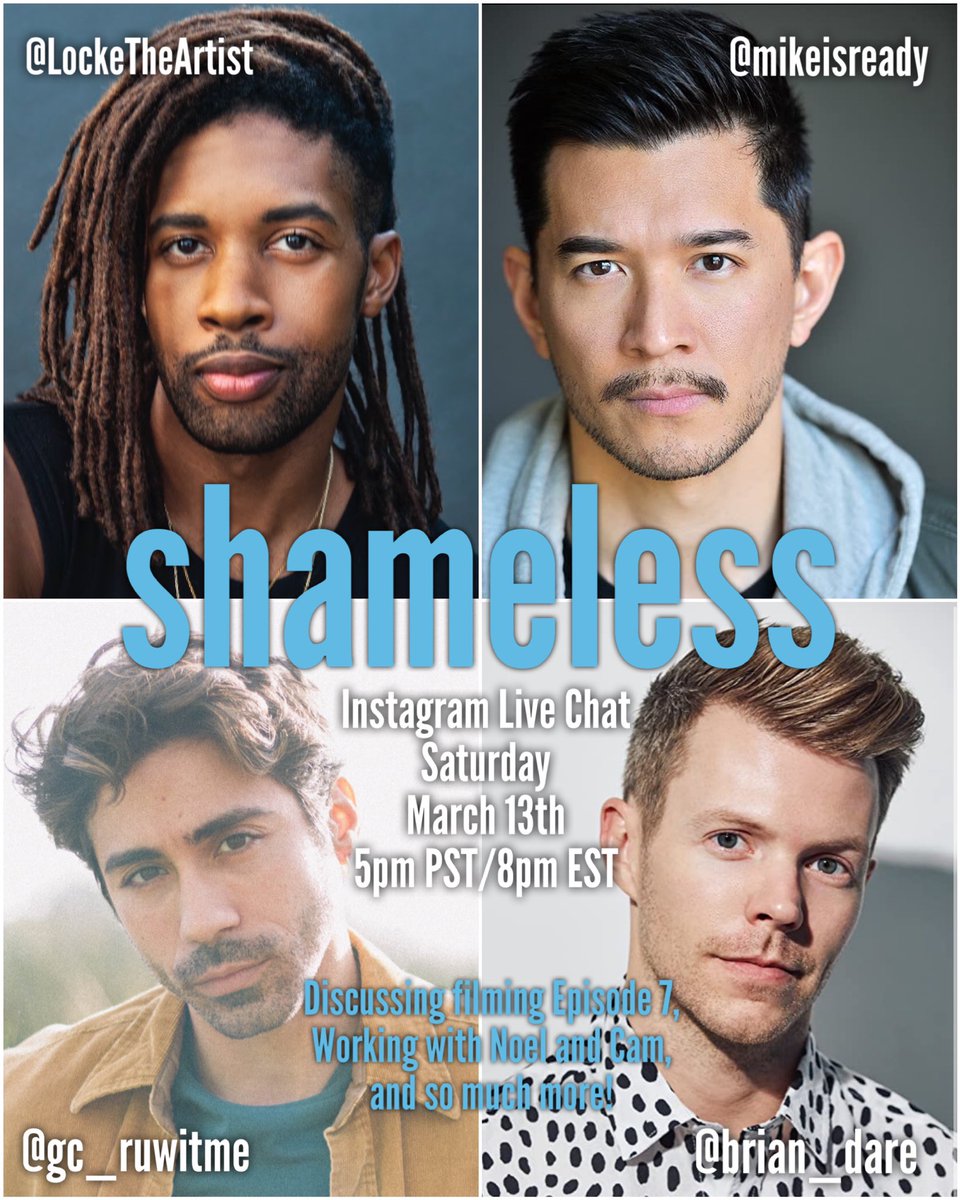 TheDougLocke's tweet photo. @Gallavichlove_T Spread the word!!! 

Join me in conversation with @mikeisready and @brian_dare Saturday at 5pm PST/8pm EST on Instagram live as we discuss working during a global pandemic, filming episode 7 of Season 11 of @shameless and so much more!  You don’t wanna miss this! https://t.co/DCflBcPJBt