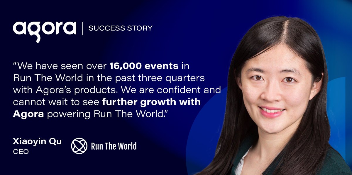 AgoraIO's tweet image. .@RuntheWorld365 = A one stop shop for community builders 🙌

Read how their virtual events platform uses Agora's voice, video, live streaming and real-time messaging APIs to build community.

🌎 bit.ly/3eLIi1t