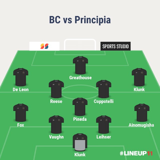 Starting 11 for 3:00 match vs Principia at SIUE #builtdamtuff