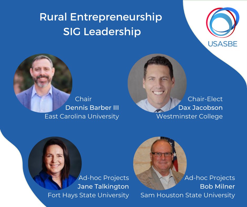 USASBE's tweet photo. Congratulations to USASBE Rural Entrepreneurship SIG Leadership! 

Join a Social Interest Group (SIG) today https://t.co/Wi8w4PtIDS

#entrepreneurshipeducation #entrepreneurshipexperts #USASBE #SIGleaders #Leaders #ruralentrepreneurship https://t.co/0frjiu1qJT