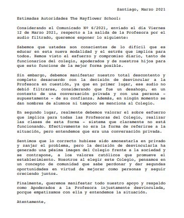 Me enorgullecen estos apoderados #YoApoyoALaMissDelAudio