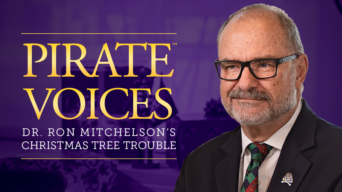 How did a Christmas tree get Interim <a href="/ECUChancellor/">Philip Rogers</a> Dr. Ron Mitchelson in trouble during his college years? 

Find out in Episode 4️⃣ of #PirateVoices — a #TalkLikeAPirate podcast series ➡️ bit.ly/PirateVoicesRM