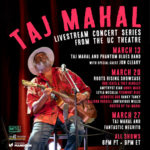 TheBonnieRaitt's tweet photo. From BRHQ - Sharing the great news that Bonnie's friends @tajmahalblues, @jonclearymusic and Phantom Blues Band are doing a live stream from the UC Theatre in Berkeley, CA tomorrow night 3/13. Purchase a ticket here: https://t.co/Wu2zxUPZ7n https://t.co/8iZBNqmSe7