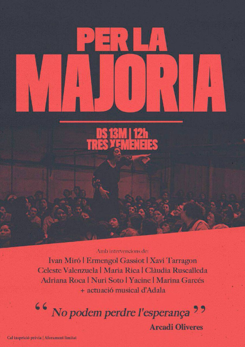 Per la majoria,  l’esperança no pot esperar. El <a href="/ComiteVallcarca/">CDLR Vallcarca</a>  també lluita a x una vida millor per a totes. Us podeu adherir al manifest  #PerLaMajoria a perlamajoria.cat