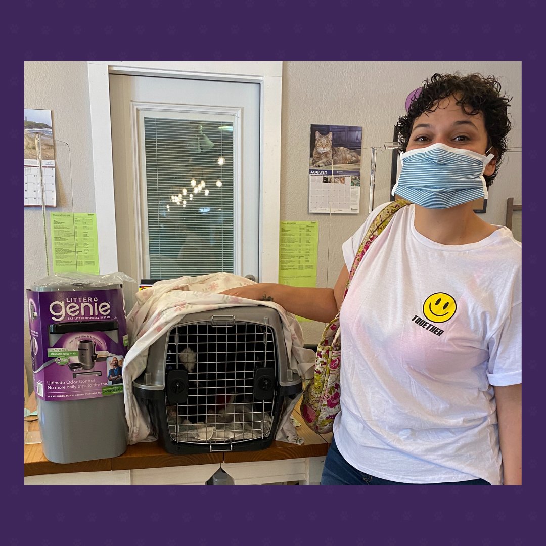 We love our shelter partners! Another kitty adopted from <a href="/humanepinellas/">Humane Society of Pinellas</a>. The new cat parent got to take home a Litter Genie to help take care of their new best friend! 💜