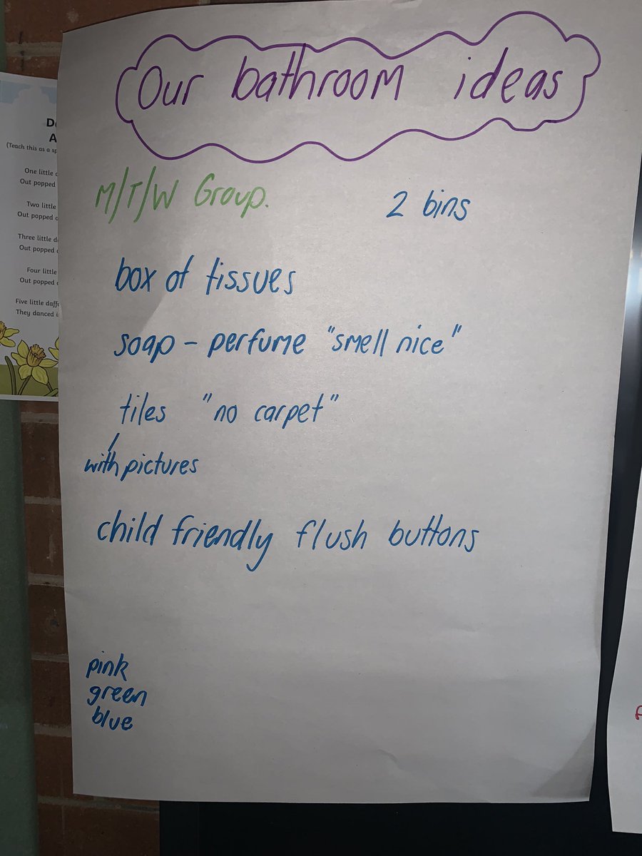 We are currently seeking input from all stakeholders to begin renovating our preschool bathrooms. The children have some excellent ideas! Never underestimate their abilities to give input in all service decisions! #DoEpreschools <a href="/rosehillps/">Rosehill PS</a>