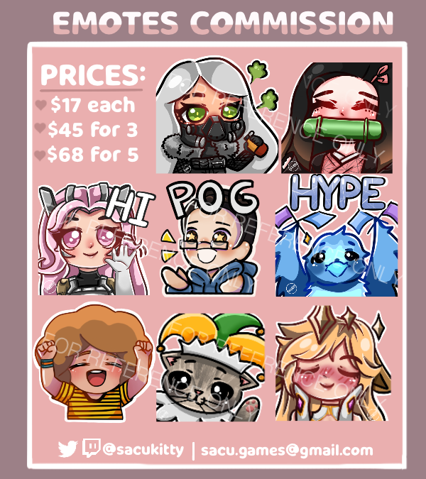 sacufairy's tweet photo. hi! I am an emote and avatar artist for twitch streamers, etc. ! here are my rates! please DM me with any questions.

https://t.co/kkZk2lar3s

commissions are open :D | RT's are appreciated !! https://t.co/TLN0dv49jR