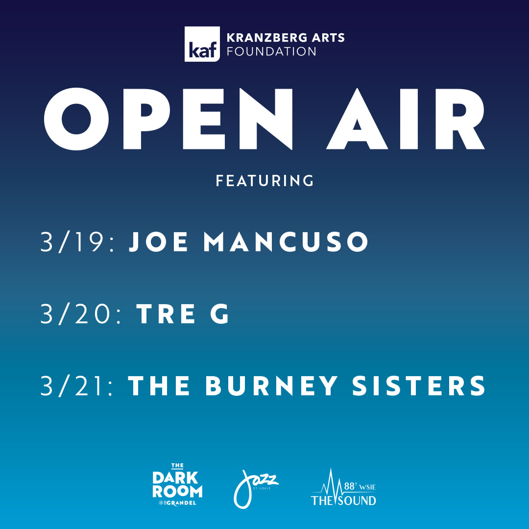 Kranzberg Arts Foundation (@kranzbergarts) on Twitter photo Mask up and turn up for these Open Air performances hitting our stage next weekend.
3/19: Joe <a href="/MancusoJazz/">Joe Mancuso</a> & Friends
3/20: <a href="/Treg_music/">Tre G</a>
3/21:<a href="/BurneySistersMO/">The Burney Sisters</a>
Limited tickets and more info on <a href="/metrotix/">MetroTix</a>: bit.ly/2NYTdtE Mask up and turn up for these Open Air performances hitting our stage next weekend.
3/19: Joe <a href="/MancusoJazz/">Joe Mancuso</a> & Friends
3/20: <a href="/Treg_music/">Tre G</a>
3/21:<a href="/BurneySistersMO/">The Burney Sisters</a>
Limited tickets and more info on <a href="/metrotix/">MetroTix</a>: bit.ly/2NYTdtE