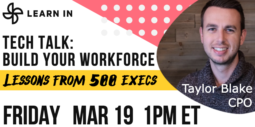 WeLearnIn's tweet photo. Want to hear insights about the path to upskilling success? @taylorblake  will be sharing them at next week's @HRTechConf. Add his Tech Talk to your calendar! 

Register for free: https://t.co/PxLrglVeLr 

#HRTechConf #upskilling #futureofwork https://t.co/19jcemHUIy