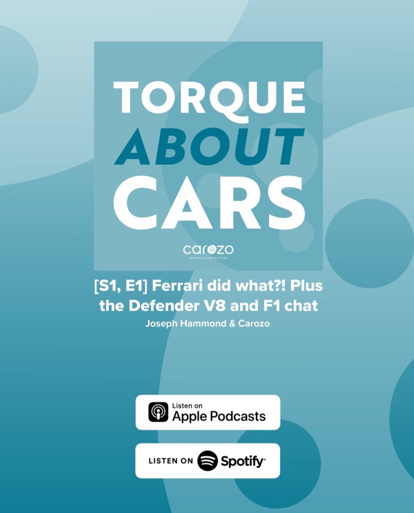 Our new podcast #torqueaboutcars is live! This week Joe was joined by Ian Sandall @ianspl - enjoy our pilot episode and we’ll be back next week for episode 2!
open.spotify.com/episode/2N0Ubz…
.
#cars #podcast #carpodcast #carozo #automotive #automotivepodcast #car #sportscar