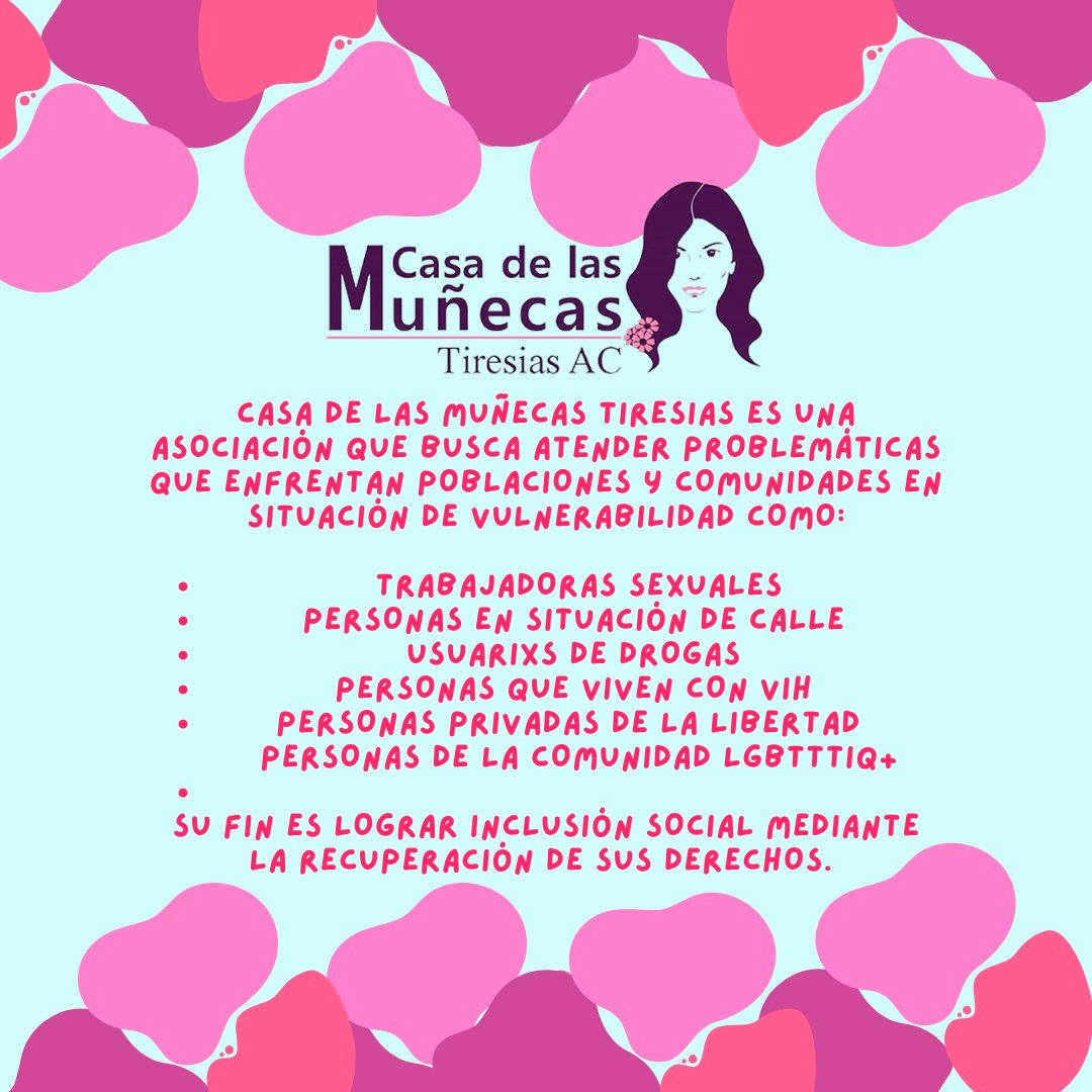 ColectaColectiv's tweet photo. 🗣️ ¡CONOCE A LAS ASOCIACIONES QUE ESTARÁS APOYANDO CON TU DONACIÓN!

La Casa de las Muñecas Tiresias, AC @CTiresias es una de las asociaciones a las que se destinará el dinero recaudado de esta Colecta 💜

¡Encontrarás el link de donación en nuestra descripción! https://t.co/5Z5ByLV6lH