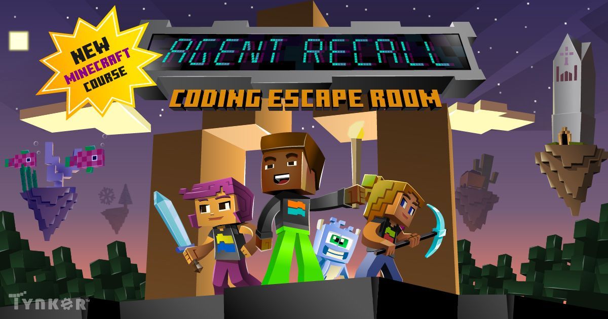 gotynker's tweet photo. 💥 Tynker is excited to launch our NEW MINECRAFT COURSE, Agent Recall. 💥 Complete 48 coding challenges in 6 adventure worlds in a race to collect the final key! Get Agent Recall and all of Tynker's Minecraft courses with any paid home plan. https://t.co/cQN9WbKTpG https://t.co/1B0qPQhKvP
