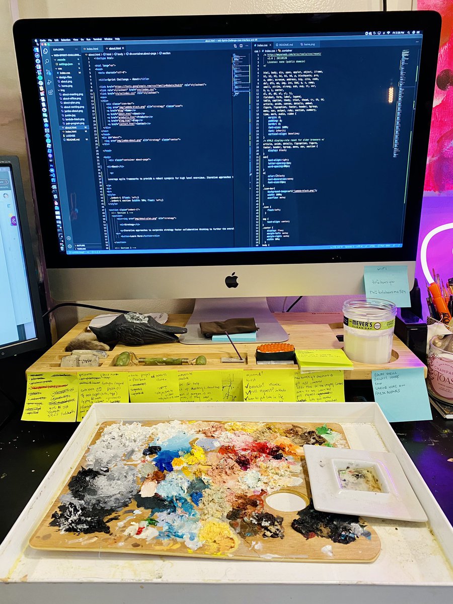 blondebedhead's tweet photo. Coding by day, painting by night. https://t.co/FWKv6sedbD