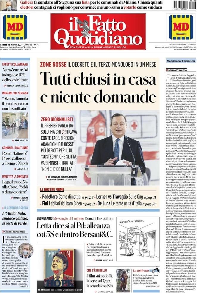 uolller's tweet photo. #Travaglio, che scrisse della #Boschi “trivellata dai PM di Potenza”, s’indigna in prima pagina per #Libero che scrive della #Lucarelli “vuole farsi inoculare”.

Nota: uno dei PM di Potenza era #Basentini, cugino di #Speranza , nominato da #Bonafede a capo del DAP. https://t.co/BZzVgSy22p