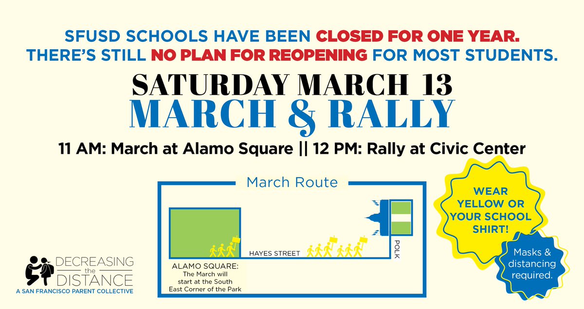 AsmPhilTing's tweet photo. San Francisco parents are hosting a march/rally tomorrow, pushing @SFUnified to reopen schools for more grades. Other districts are moving ahead w/ in-person learning at a faster rate & we have some of the lowest COVID rates. 11 am at Alamo Square. #365DaysAtHome #5FullDaysForAll https://t.co/PRsDRMHSPN