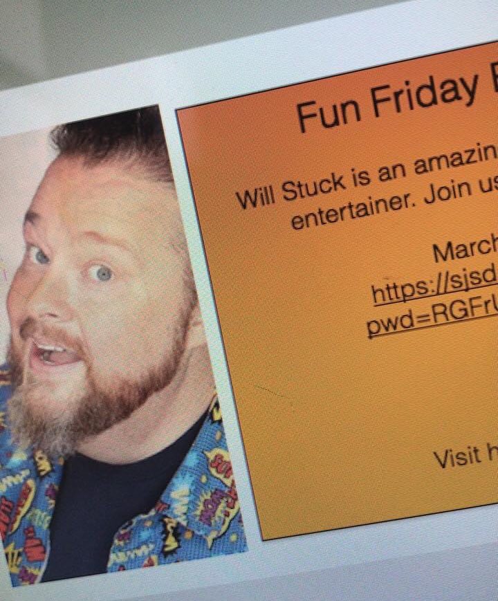 Special thanks to @WillStuck for joining us for Fun Friday today @SJSDVirtual VA students loved the funny voices and learning to juggle. Most of all, we loved hearing about how you developed a passion for reading through non-fiction books @sharpscience1