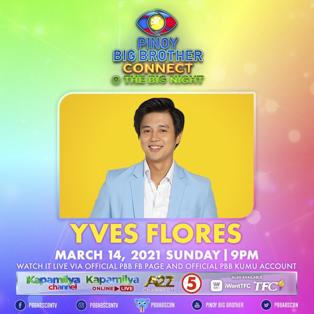 PBBabscbn's tweet photo. Abangan bukas sa Pinoy Big Brother Connect @ The Big Night si Yves Flores! 

Buy your tickets now: https://t.co/kmHoS3Y5VF… https://t.co/5xAZt5zWqk