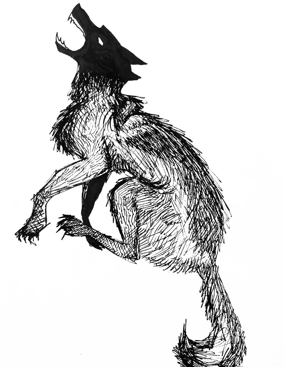 OpusStaghorn's tweet photo. Old friends #wolf #primalpredator #inkartist #macabreart #darkartwork #artist #tradart https://t.co/1rMogkFeRM
