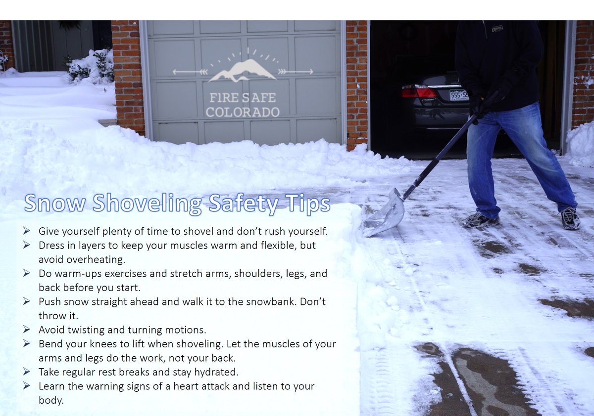 ColoradoSafe's tweet image. Be prepared, and be safe while shoveling snow.