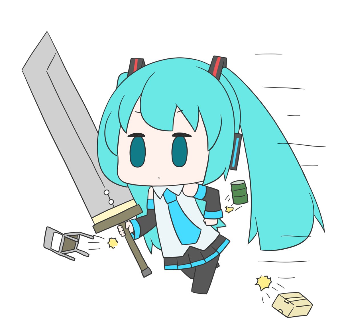 初音ミク 「今日も一日 」|はつねネガメのイラスト