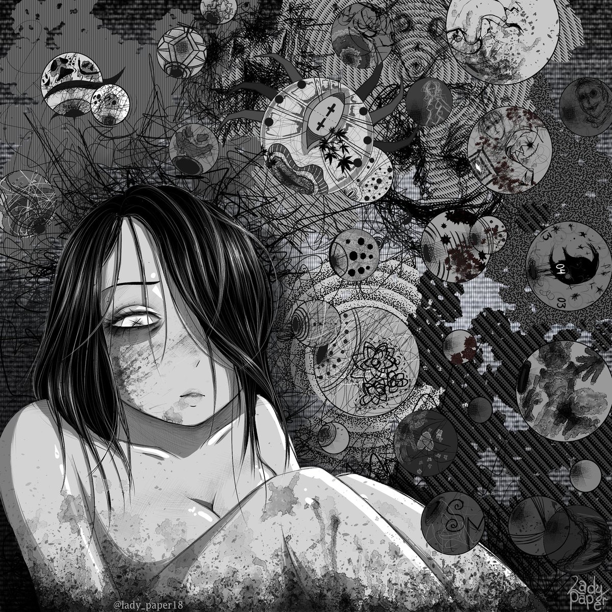LadyPaper2's tweet image. Alas de cristal...

#art #horror #suicide #gore #goth #anime #manga #depression