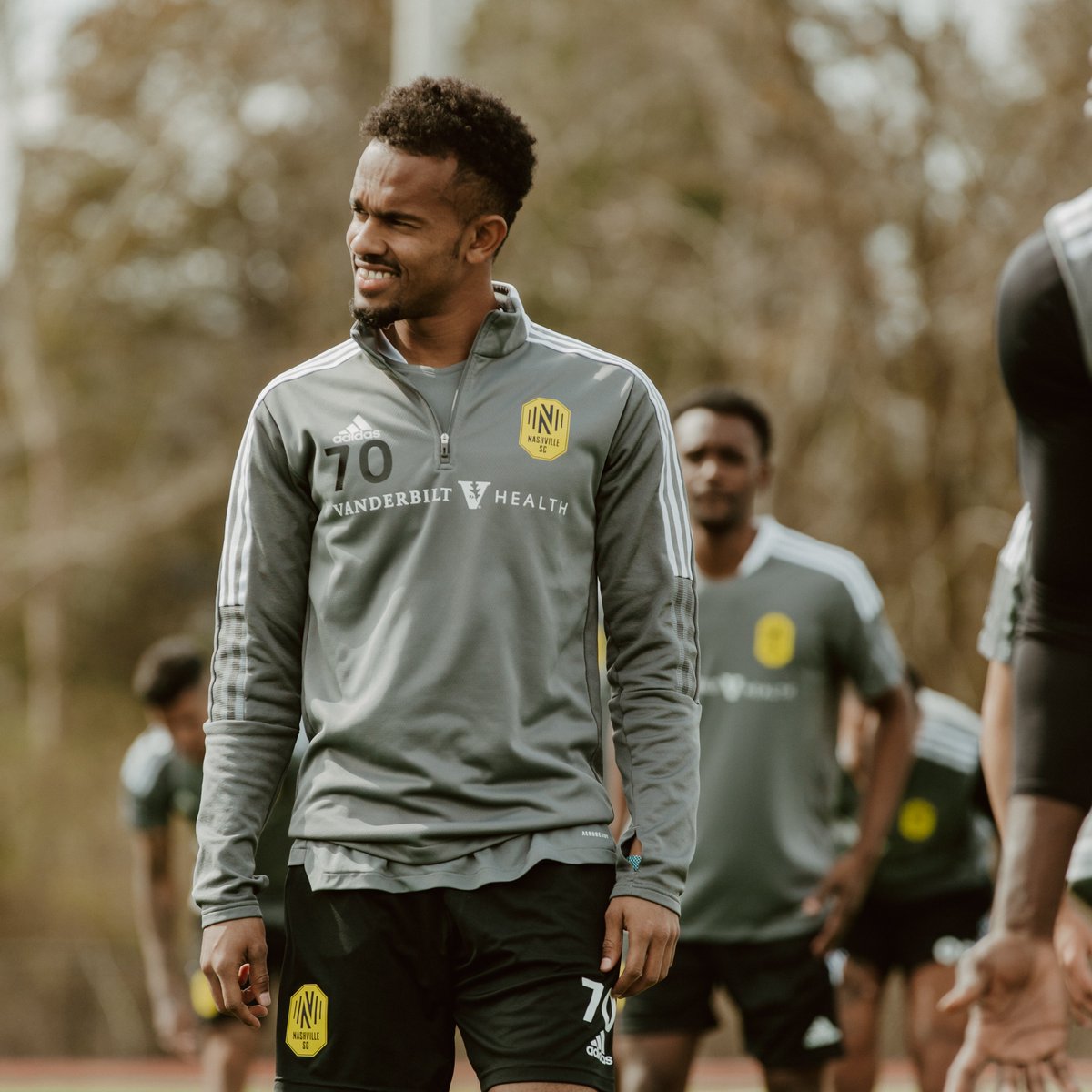 NashvilleSC's tweet photo. Start your weekend with Handwalla and Jalil energy 😁

#EveryoneN | @VUMChealth https://t.co/Qz2Whqrts8