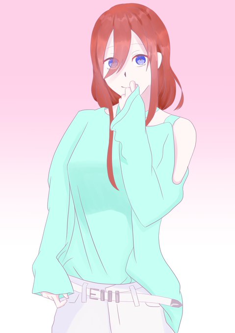遊者カノンさんがTwitterに投稿した中野三玖(五等分の花嫁)のイラスト。