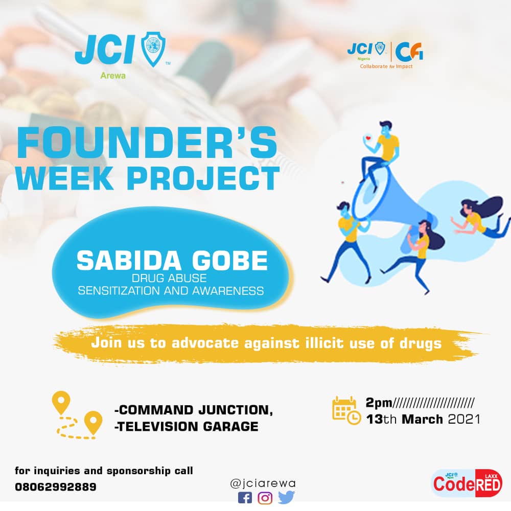 jcinfrontier's tweet photo. JCI Arewa @JCI_arewa Invites You To Her Campaign Against Substance Abuse In Kaduna State Today. @jci_nigeria @JCIN_Collegiate @kadbusa @KDSG_KIF @DepGovKaduna @OoniAdimulaIfe
Join Us To Make The World A Better  Place.

#Collaborateforimpact
#Northernfrontiers
#CodeRED
#Sabidegobe https://t.co/u75p3zi0mQ