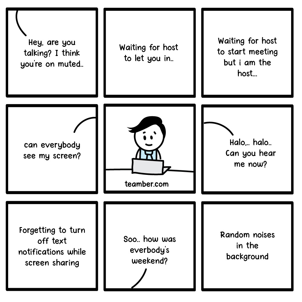 TeamberHQ's tweet photo. Video meeting dilemma. Are you still work from home? Tell us more!

#workfromhome #WFH #EmployeeEngagement https://t.co/CXK1H2Vggi
