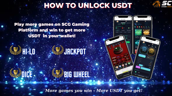 StannCreekGroup's tweet photo. GUIDANCE: HOW TO UNLOCK USDT ON SC GAMING PLATFORM
Customers can transfer USDT commission from MGC Staking program SC Gaming Platform wallet
The transferred USDT will be Locked then play games Hi-Lo, Dice, Big Wheel, Jackpot
Upon winning, USDT will be Unlocked
#scg #scgroup https://t.co/o5b3LneYHi