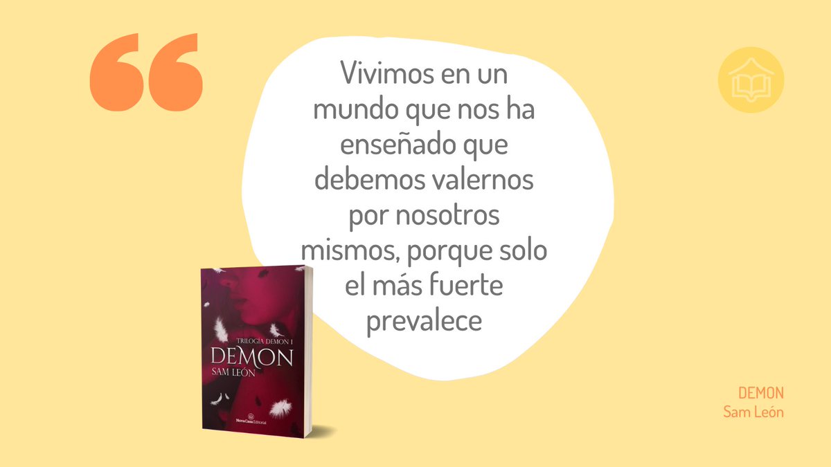 NovaCasaEditors's tweet photo. Rescatamos esta cita de DEMON de Sam León (@samanthaleon1) para desearte un buen fin de semana 💛.
¿Qué te parece esta frase de la novela?
#novacasaeditorial #demon #samleon https://t.co/9m2cvbCvlJ