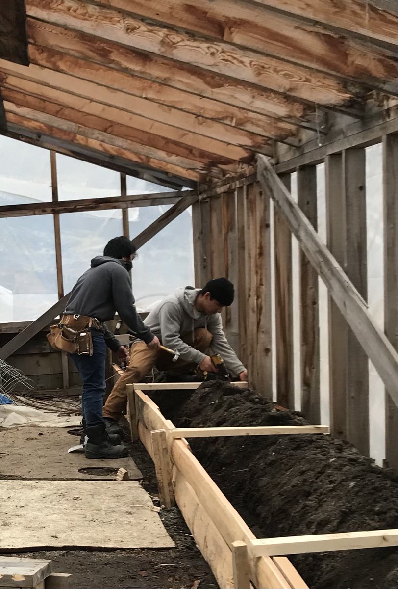 A little remodelling going on in the greenhouse! #SpringIsComing #GardeningFun #loveschoollife