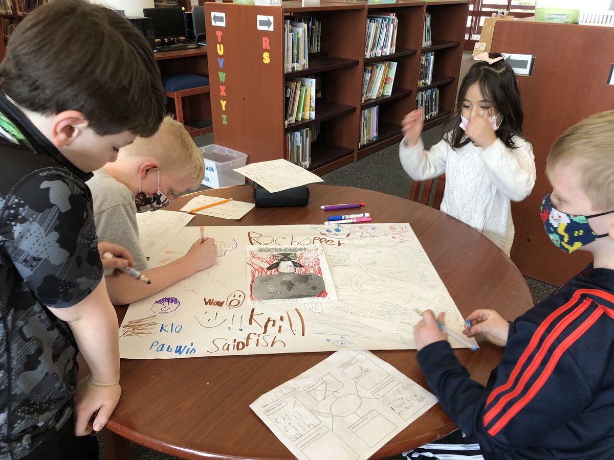 1st grade collaborators - researching, preparing posters, and presenting - to persuade the zookeeper to choose their penguin species for the new town zoo! <a href="/MapleGlenWWS/">Maple Glen</a> #wwsRocksRise