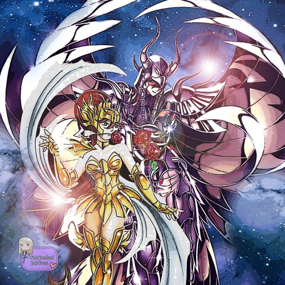AzucarEstelar's tweet photo. Les comparto este trabajo, es una colaboración con #Blackie-chan ella hizo mi OC yo solo hice el diseño 
#SirenedePiscis #AiacosdeGaruda #AzucarEstelar #SaintSeiya #SAINTSEIYAAWAKENING https://t.co/01bfOXLp4R