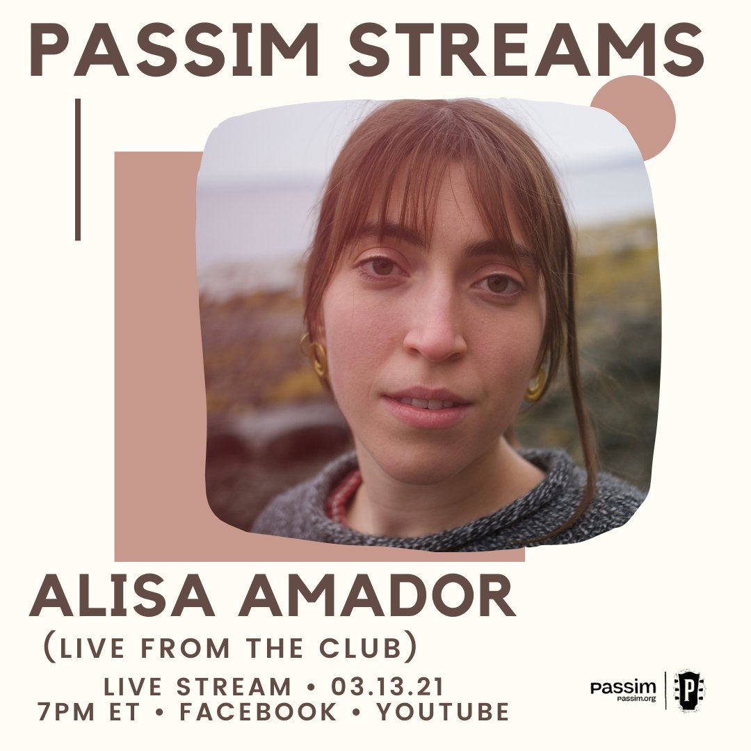 Alisa Amador will be taking to Club Passim's stage tonight @ 7:00pm ET for a livestream she's calling "Bright Light Within". Tune in to hear this fantastic heartfelt singer-songwriter joined by a full band.
.
📺: passim.org/stream
Suggested donation: $20
<a href="/alisa_amador/">Alisa Amador</a>