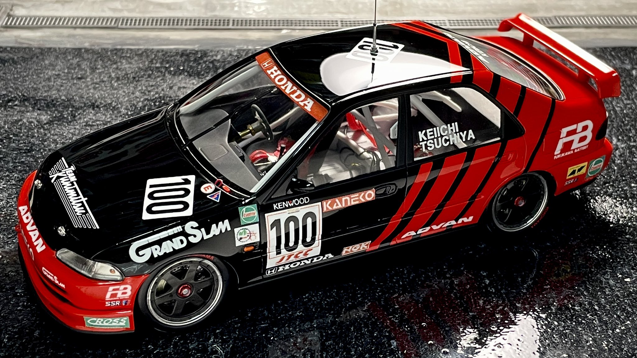 ホンダ シビック フェリオ Gr.A #100 ADVAN 土屋圭市 JTCC 1995