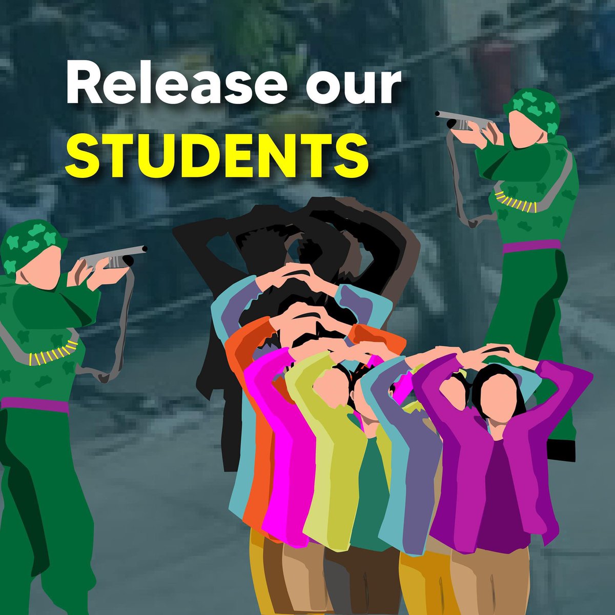 More than 400 students from different universities, including Yangon university, have been detained since 3rd March 2021. The students have been detained without reasonable ground. One cannot be detained for more than 24 hours but it has been 240 hours.
