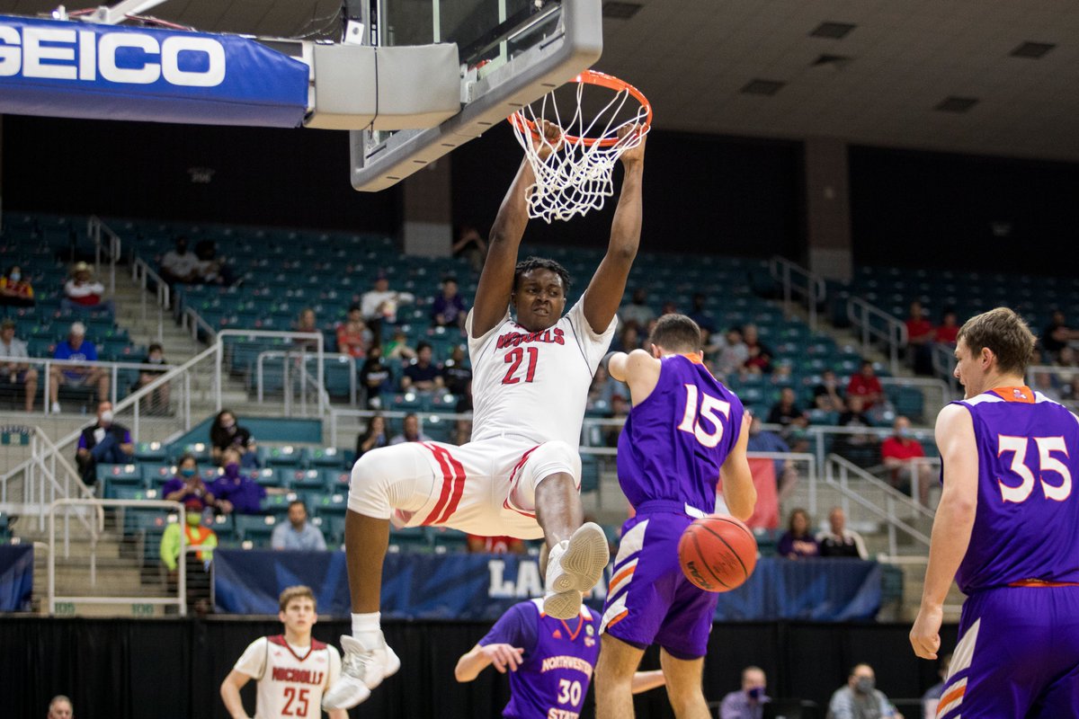 Nicholls_MBB's tweet photo. Check out some of the top shots from tonight's semifinals victory over fourth-seeded Northwestern State, featuring...

@ballhard_3 @AustinClaunch05 @Sonybounce &amp; @Ryghe_Malik 

#NvsEveryone https://t.co/zHUZGZIBQQ