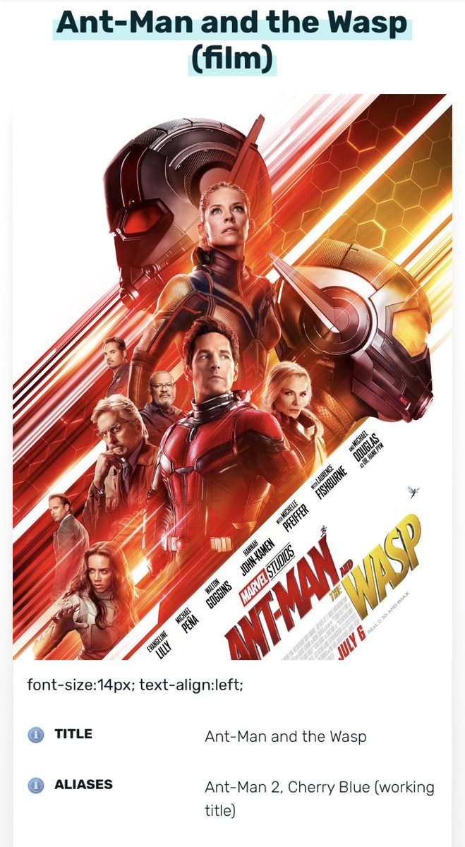 day 71 - since quantumania has it's working title now, here are the working titles for the earlier films too!ant-man: bigfootant-man and the wasp: cherry blue