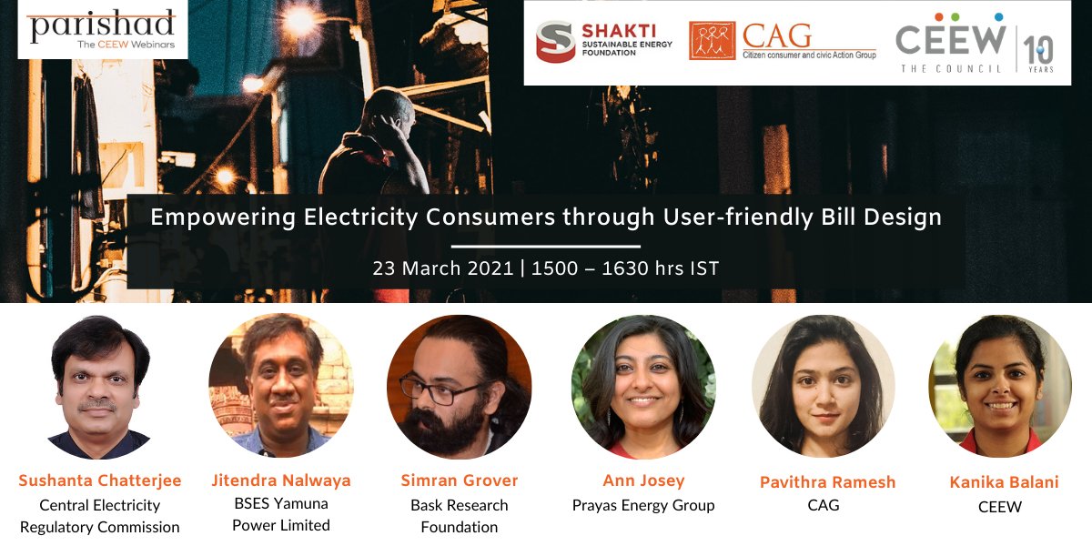 CEEWIndia's tweet photo. How do #discoms communicate information to consumers through #electricity bills, &amp; how could this be improved further?

Join us at the upcoming #Parishad for interesting insights from a case study on #TamilNadu.
Register 👉 https://t.co/VBOsKG73Py
#powersector #energy https://t.co/QkXGa2T5pp