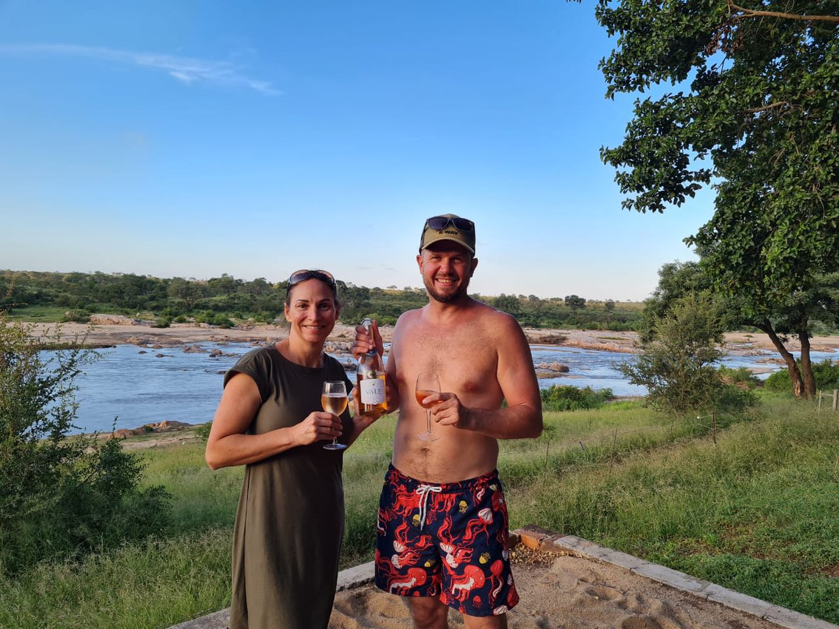 Leon Derwort, our winner of the Survey Competition sent us some photos of him savoring our delicious Vale Cinsault Brut for that perfect sundowner on the banks of the Crocodile River in Kruger National Park.

#bonnievalewines #Winner #enjoythespoils