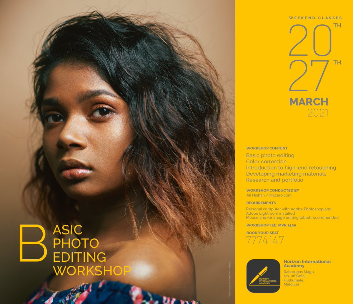 Guys I am running a basic photo editing workshop with Horizon International Academy (HIA). 

#Weekendclass