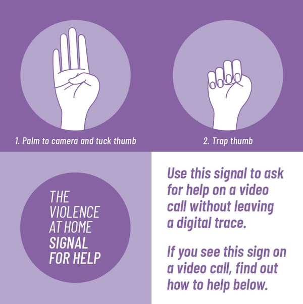 ユカピン 拡散希望 助けてのハンドサイン 1 まず親指を内側に折る 2 他の４本の指で親指を隠す Sosのハンドサインなんですって コロナ禍で家庭内暴力も増えています 声に出して助けを呼ぶことができない時は どうかこのサインを使って