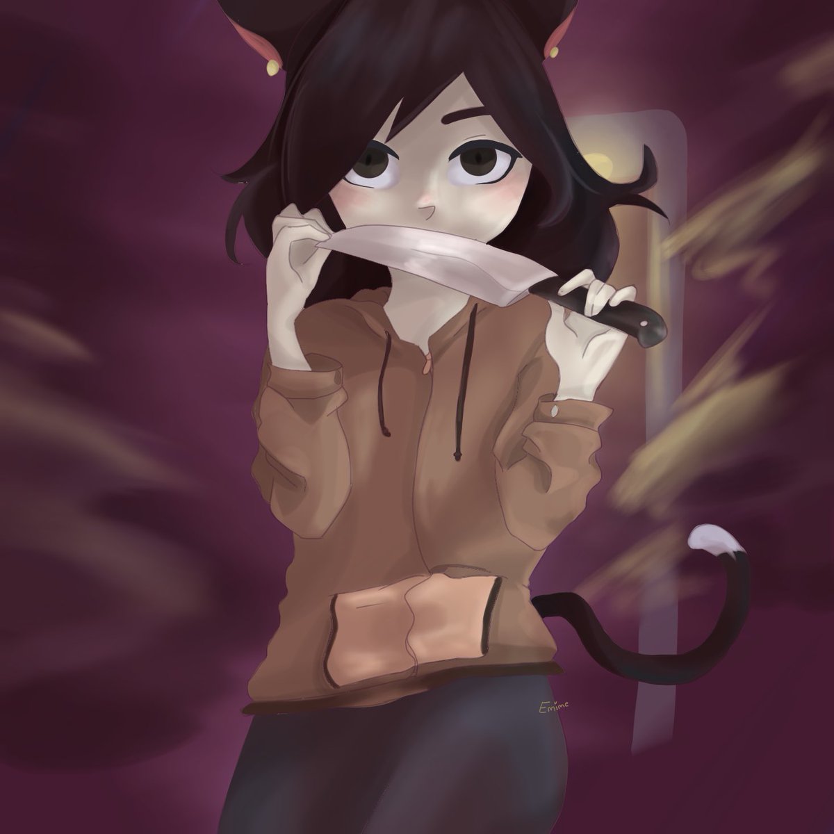 EmimeCommission's tweet photo. I’m fangirling for my baby boy so I drew him. Putting an extra layer on top and erasing a few parts helped giving the drawing more depth. 
#fanart #artcommission #yandere #artist #cuteart #commissionsopen #commissionart #catboy #hunter (hun,ifyou’rereadingthis,Iduckingadoreyou) https://t.co/boCPLgFLtr