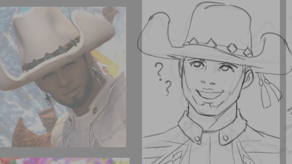 his hat is so fun to draw 