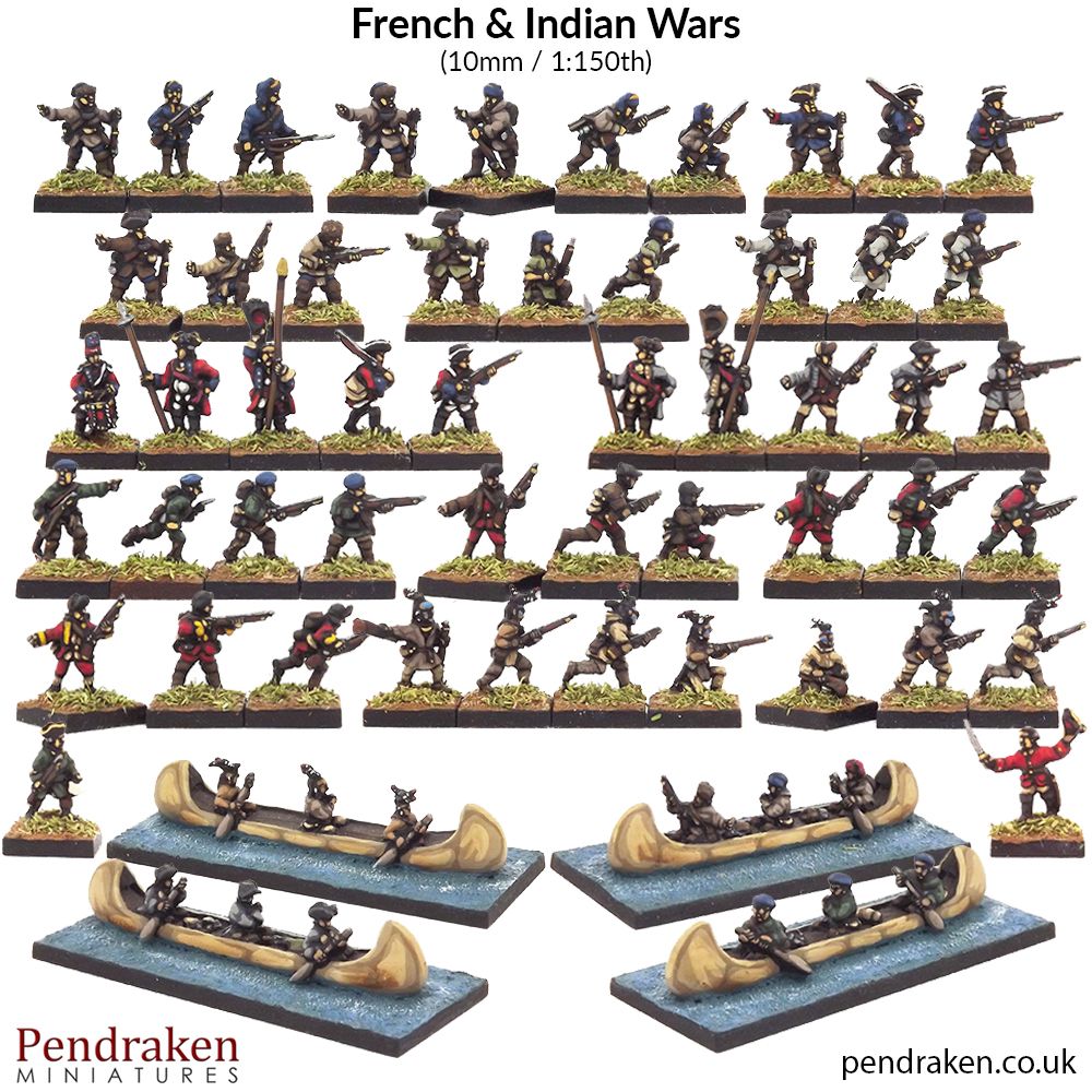 pendraken's tweet image. We’ve got a lovely French-Indian War range complete with canoes!  Come over and have a look at this extension of the SYW in America: pendraken.co.uk/18th-century/f… #pendraken #10mm #frenchindianwar #syw