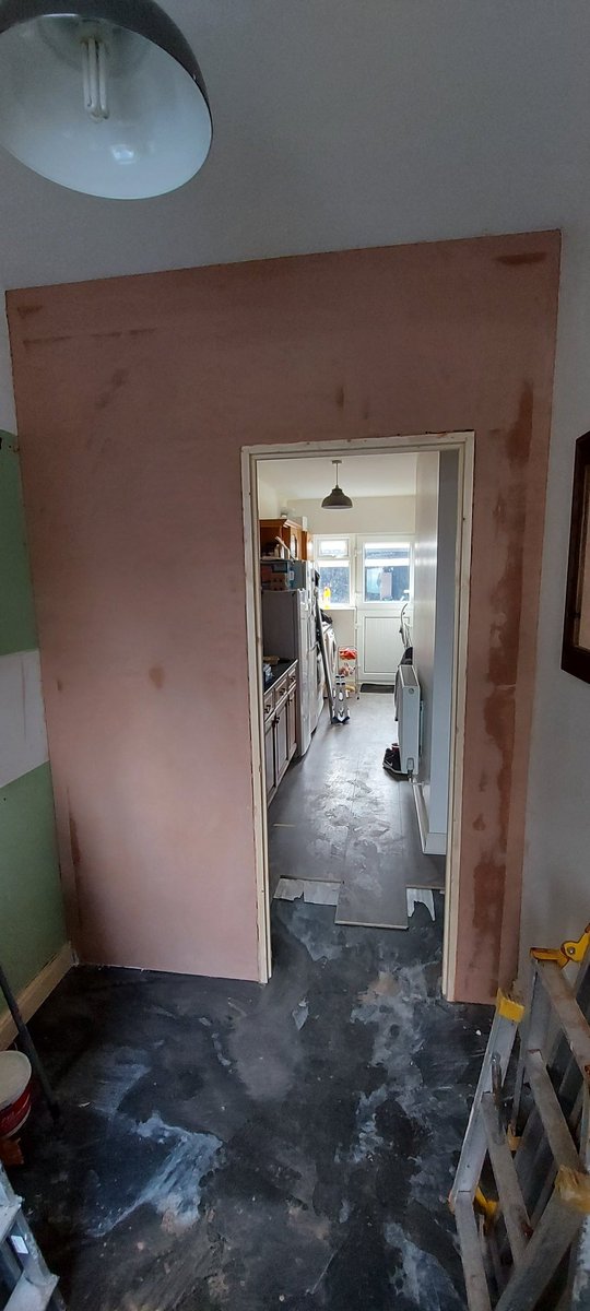 NTorranoHarling's tweet photo. Its been about 10 years since I did any plastering but had a false wall built at home. I've insulated it plasterboarded then skimmed it. Not a bad job if I say so myself. Worn out now! 😴 #stillgotit 👍🥳 https://t.co/PhDFrs4s6f